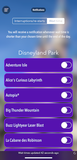 How To Plan For The Best Disneyland Paris Trip Ever, notifications page in the MagiPark app