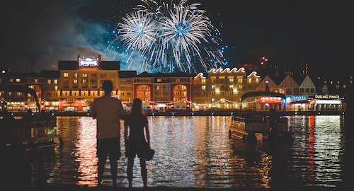 10 years left to live watching Disney fireworks across a lake