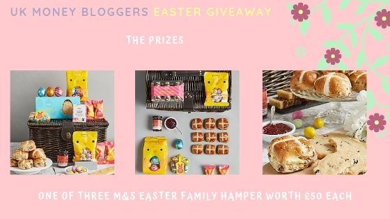 Easter prize giveaway picture of the 3 types of hamper on offer