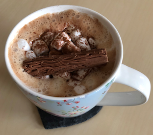 September 2018 Income & Profit Report update, hot chocolate with whipped cream, marshmallows and flake