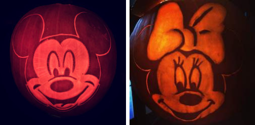 October 2018 Income & Profit Report, pumpkin carving of Mickey & Minnie Mouse