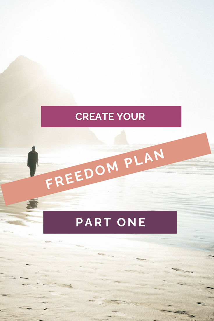 Create Your Freedom Plan pinterest image, background sunny beach scene