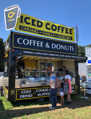 Is Godiva Festival The Best Free Family Festival Ever, the coffee and donut stall