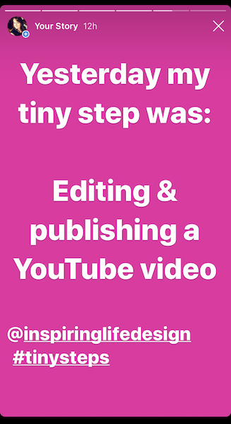 How to breakthrough overwhelm to start making progress, instagram story example