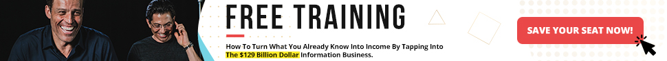 Free training with Tony Robbins and Dean Graziosi banner