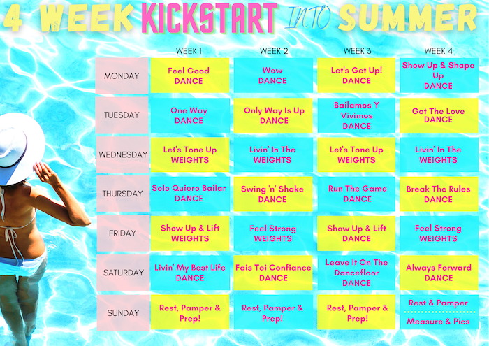 4 Week Kickstart into Summer calendar